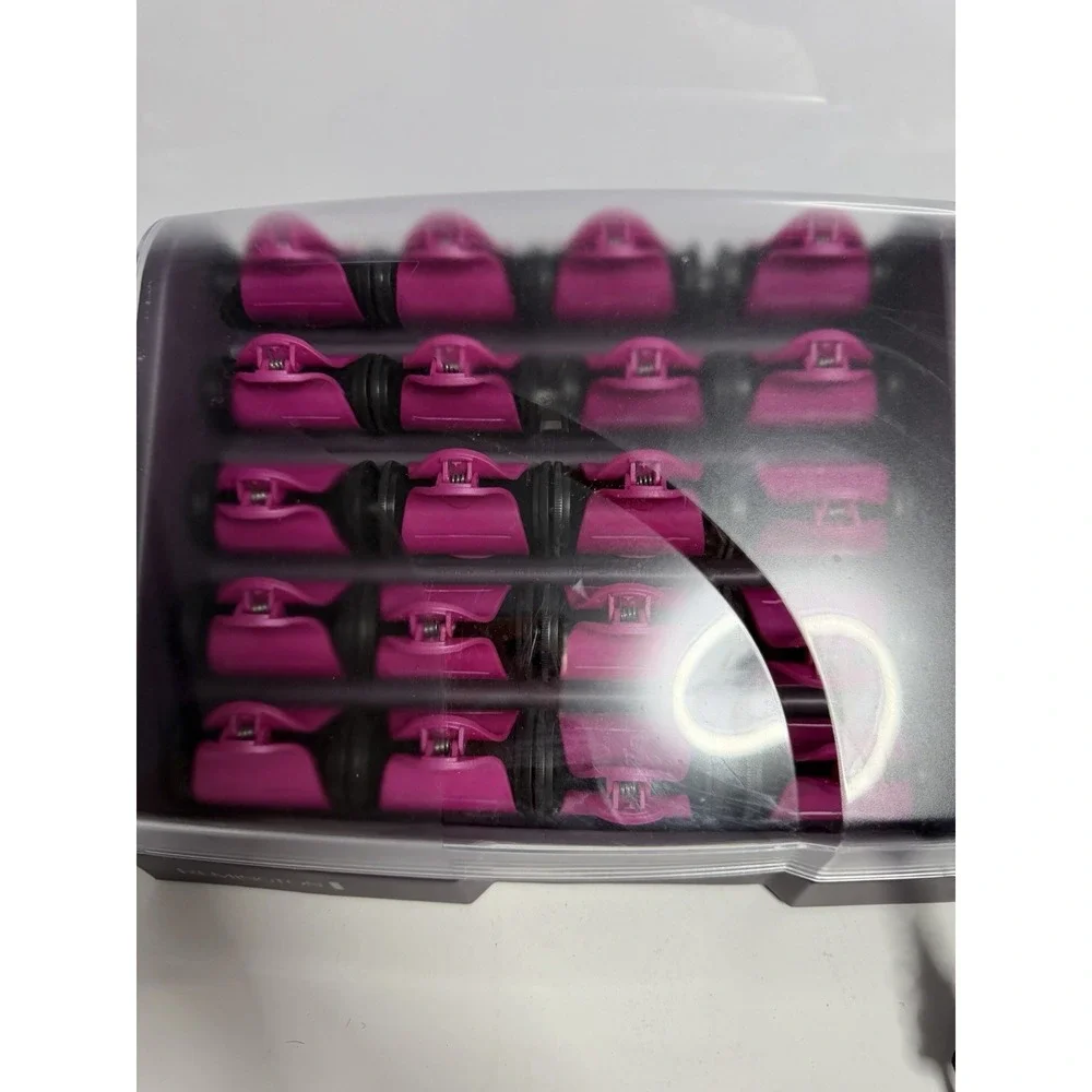 Remington H9096 Set of 20 Velvet Heated Electric Hair Rollers w/Clips WORKS K-1